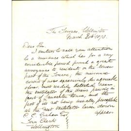 Re complaining about drainage ventilator on The Terrace - R A Edwin