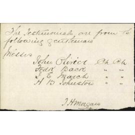 Application for return of testimonials for hospital stewardship - J H Morgan [Star & Garter, Oamaru]
