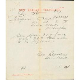 Re water pipes - Town Clerk, Wanganui