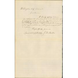 Application for free supply of water to Church of Christ - J M Miller