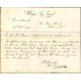 Application for employment - William Harris