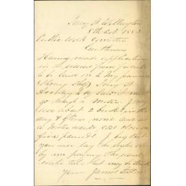 Application for water and necessity for using meter - James Sexton