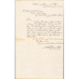 Re wanting money owing from arbitration over land taken for Cuba Street extension - A P Stewart