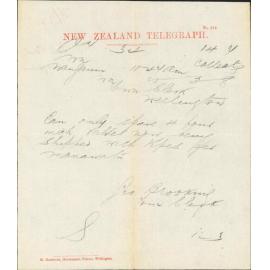 Re water pipes - Town Clerk, Wanganui