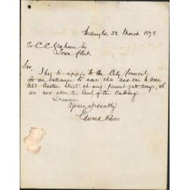 Re applying for entrances to properties on Austin Street - Edward Reeves