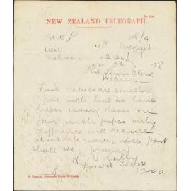 Re waterworks supplies - Town Clerk, Nelson