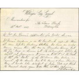 Application for water service in Waterloo Quay - James Burns