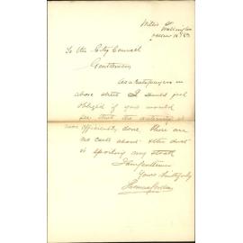 Complaint regarding watering of the streets - Thomas Gordon