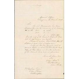 Re shipping water pipes - Town Clerk, Wanganui