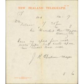 Re waterworks - Town Clerk, Nelson