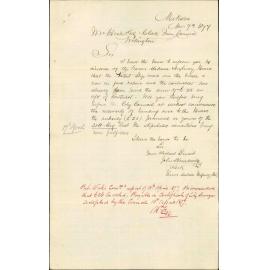 Memo to Town Clerk re Patent Slip Road, also letter from Karori Makara Highway Board 9/11/77 - J Baird, City Engineer