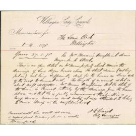 Re memo to Town Clerk re state of drain, Majoribanks Street - J Baird, City Surveyor