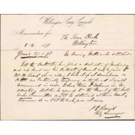 Re memo to Town Clerk re fencing waterworks watershed - J Baird, City Surveyor