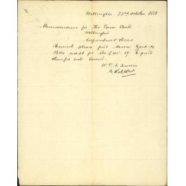 Forwarding Izard & Bells receipt for cost, Reeves & Corporation