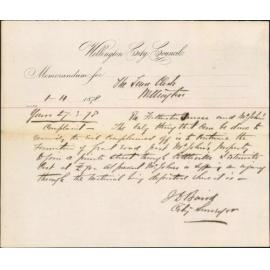 Re memo to Town Clerk re Featherston Terrace - J Baird, City Surveyor