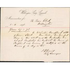 Re memo to Town Clerk re complaint re state of Vivian Street - J Baird, City Surveyor