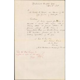 Re application to connect a small steam engine with a chimney stack, corner Waring Taylor Street and Lambton Quay - New Zealand Newspaper Office