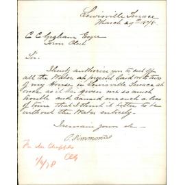 Re cutting of water to houses in Lewisville Terrace - C Simmonds