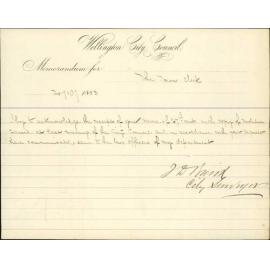 Acknowledging receipt of memo as to resignation of officers of his department - City Surveyor