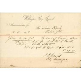 Re memo to Town Clerk re cost of laying pavement in front of Mr C Smith's shop, Cuba Street - J Baird, City Surveyor