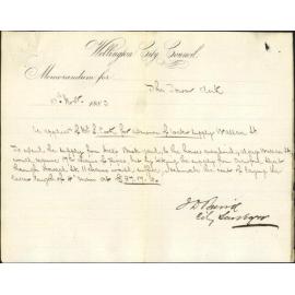 Application for water service in Wallace Street - S Cook