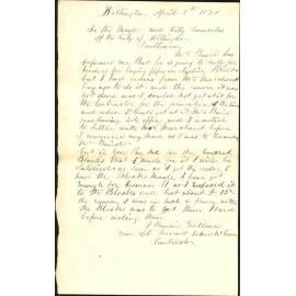 Re tenders re laying pipes in Austin Street - John McLean, Contractor