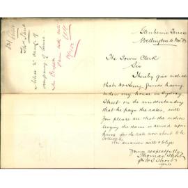 Notice regarding change of occupancy of house - Thomas Short