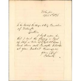 Re laying concrete blocks on footpath in front of shop in Cuba Street - C Smith