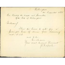 Application for leave of absence - J Chapple
