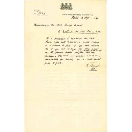 Water for Mount Cook Prison works - Public Works Department