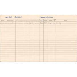 Subdivision index cards, streets starting with N