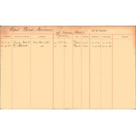 Subdivision index cards, streets starting with O