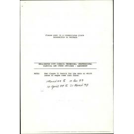 Wellington City Council Technical, Professional, Clerical and Other Officers - Agreement