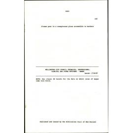 Wellington City Council Technical, Professional, Clerical and Other Officers - Award