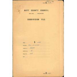 Subdivision, South Karori Road, I H Winter