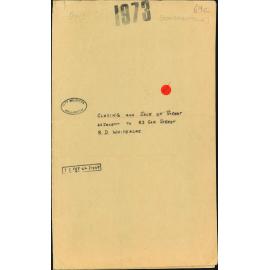 Closing and Sale of Street - Adjacent to 83 Sar Street - B D Whiteacre