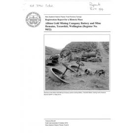 Registration Report, Albion Mining Company, Report by NZ Historic Places Trust