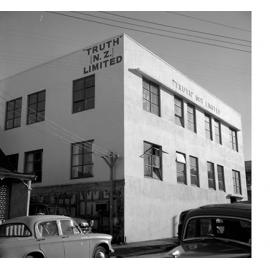 c. Garrett Street, 'Truth' NZ Ltd, a two storey concrete commercial building