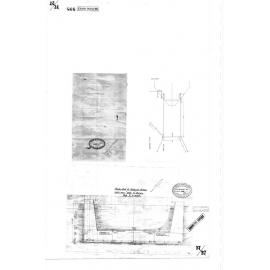 Floating Dock - Outline cross section showing draught, also sketches showing moorings
