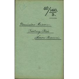 Dominion Museum, Taking Fish, Karori Reservoir
