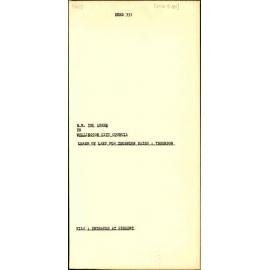 Lease of land, Thorndon Baths, Thorndon Esplanade