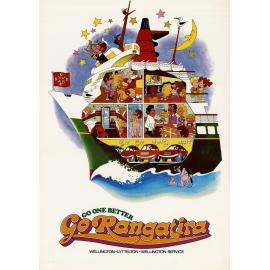 USSCo, Union Steam Ship Company advertisement poster - Go Rangatira