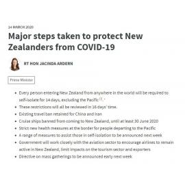 Major steps taken to protect New Zealanders from COVID-19