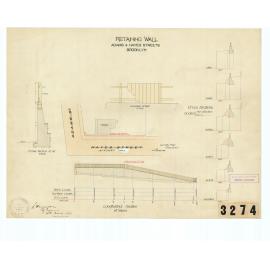 Retaining wall Adams and Hayes Streets (McKinley Crescent) Brooklyn
