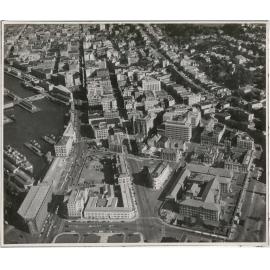 Aerial View of Wellington 1947, City, Bunny Street to Willis Street