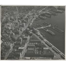 Aerial View of Wellington 1947, City, Wharfs [Wharves]
