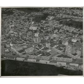 Aerial View of Wellington 1947, City, Jervois Quay, Kelburn, Brooklyn,