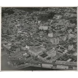 Aerial View of Wellington 1947, City, Civic Centre area (Town Hall etc,)