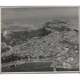 Aerial View of Wellington 1947, Mt Victoria, Boat Harbour, Te Aro Flat