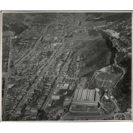 Aerial View of Wellington 1947, Newtown, Winter Show to Wakefield Park